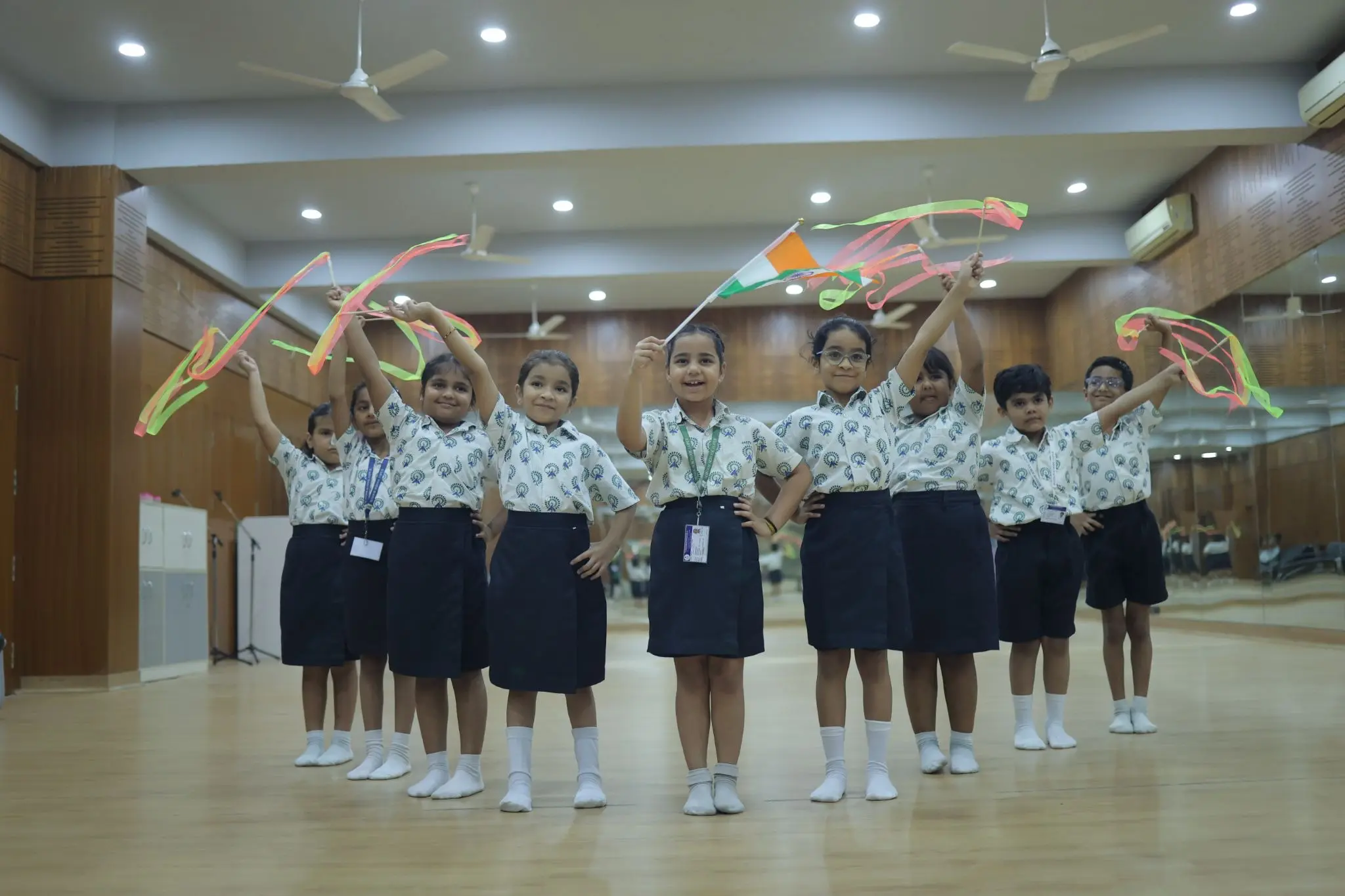 students practising for dance competition