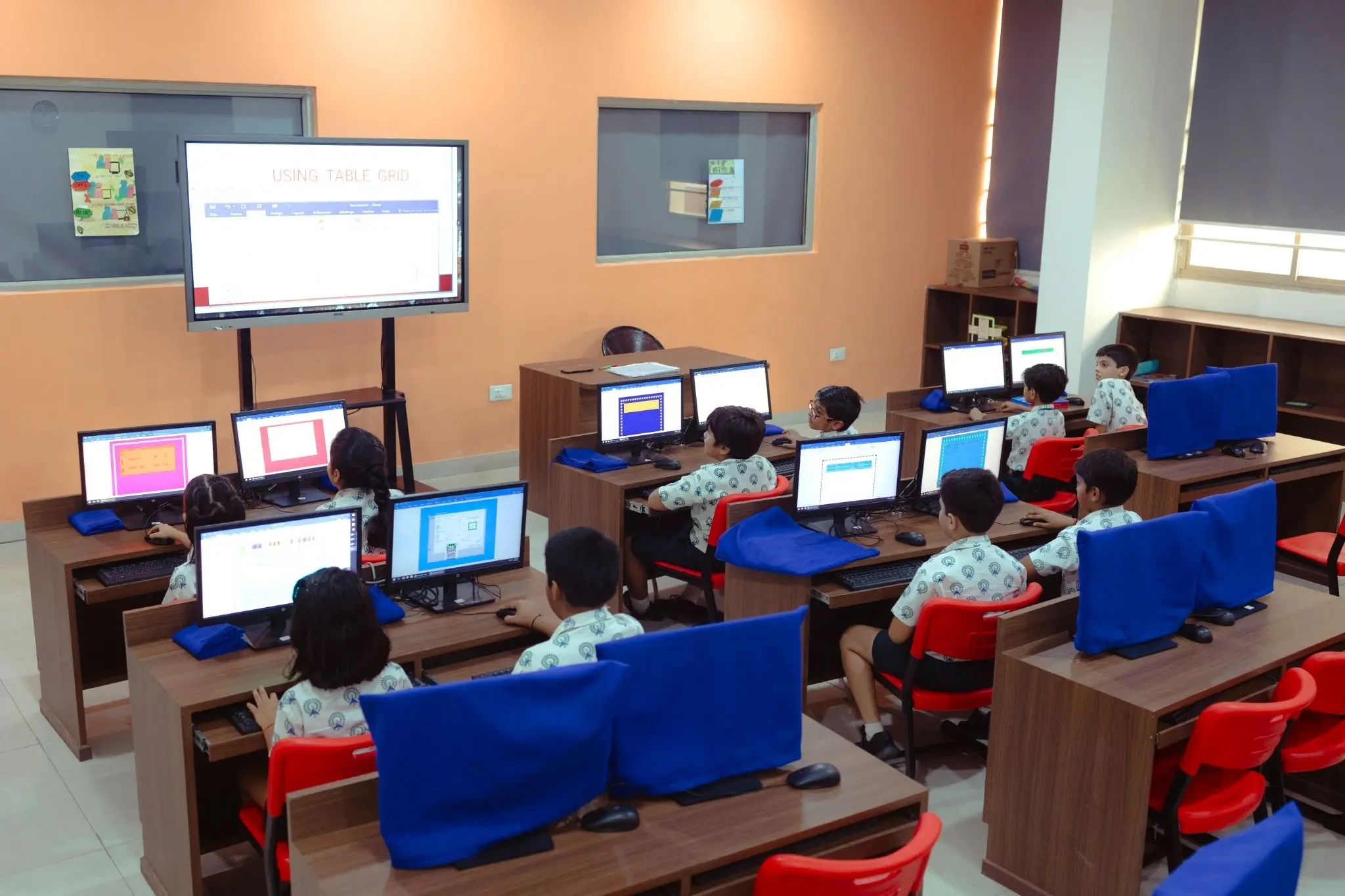 students working on computers