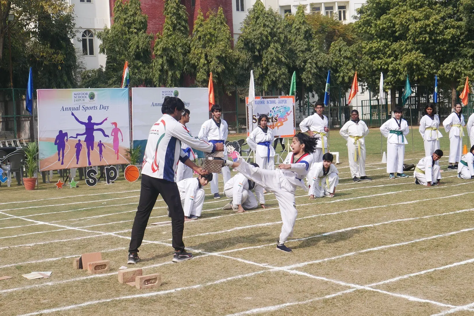 Students having Karate practise