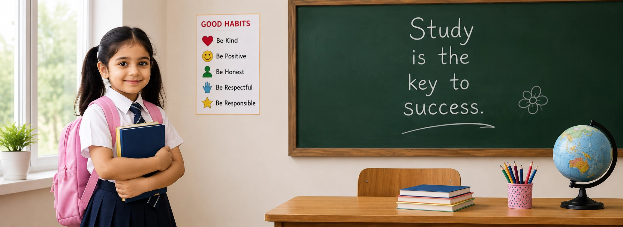 Montessori classroom and chalkboard
